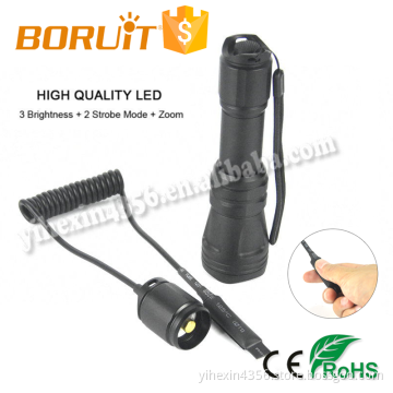 Boruit Most Power Aluminum Cree LED Tactical Flashlight With Rat Tail